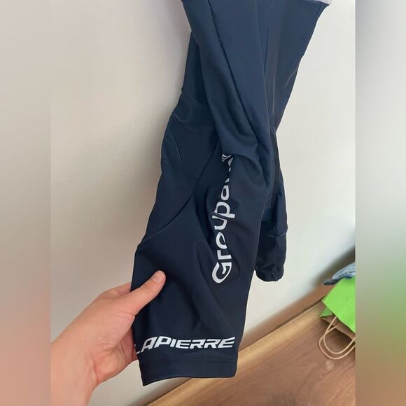 GROUPAMA  MENS FDJ BIB SHORTS 2023 DARK BLUE -WHITE SIZE SMALL CYCING BIKE - Picture 6 of 9